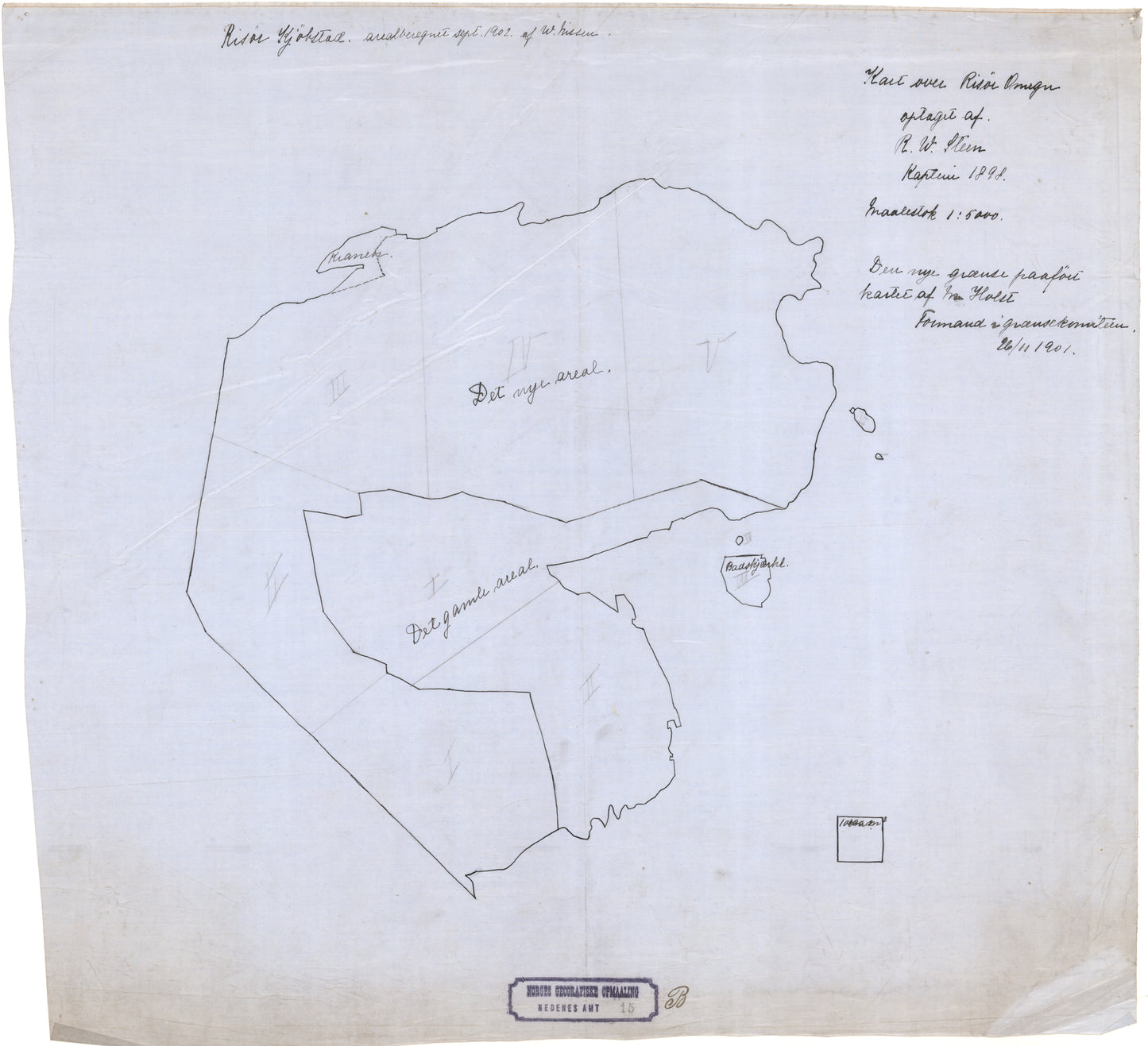 Nedenes amt 15b: Kart over Risør: Aust-Agder