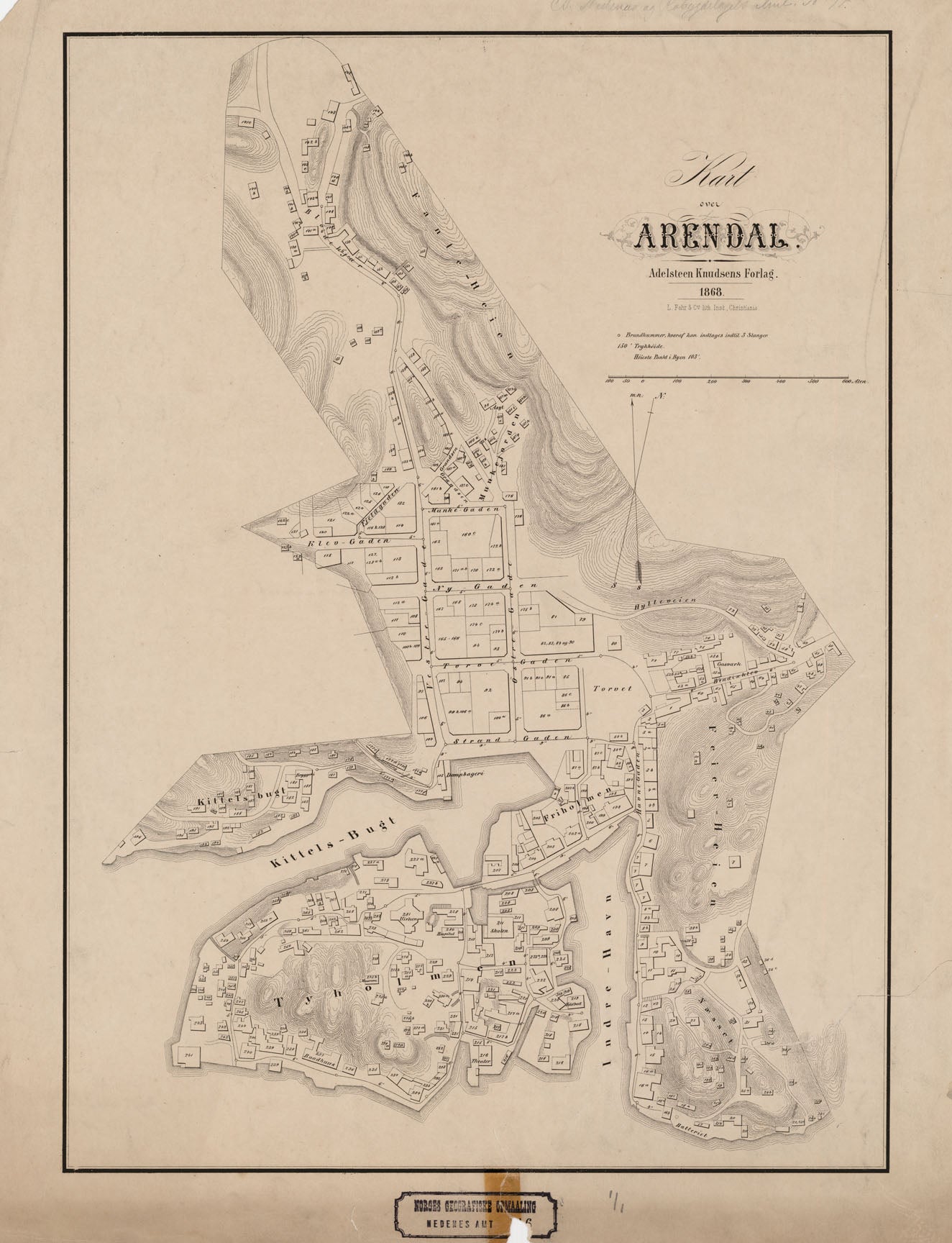 Nedenes amt nr 16: Kart over Arendal: Aust-Agder