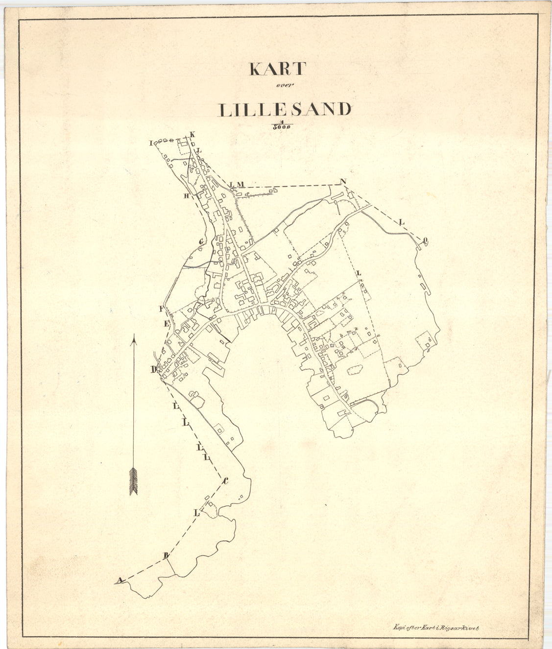 Nedenes amt nr 29: Kart over Lillesand: Aust-Agder