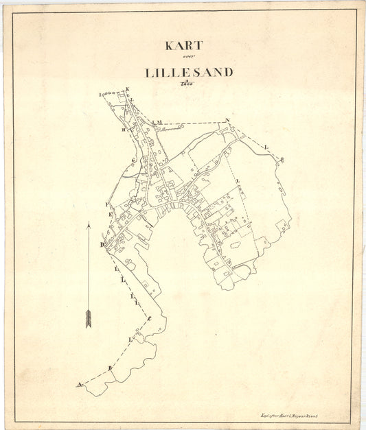 Nedenes amt nr 29: Kart over Lillesand: Aust-Agder