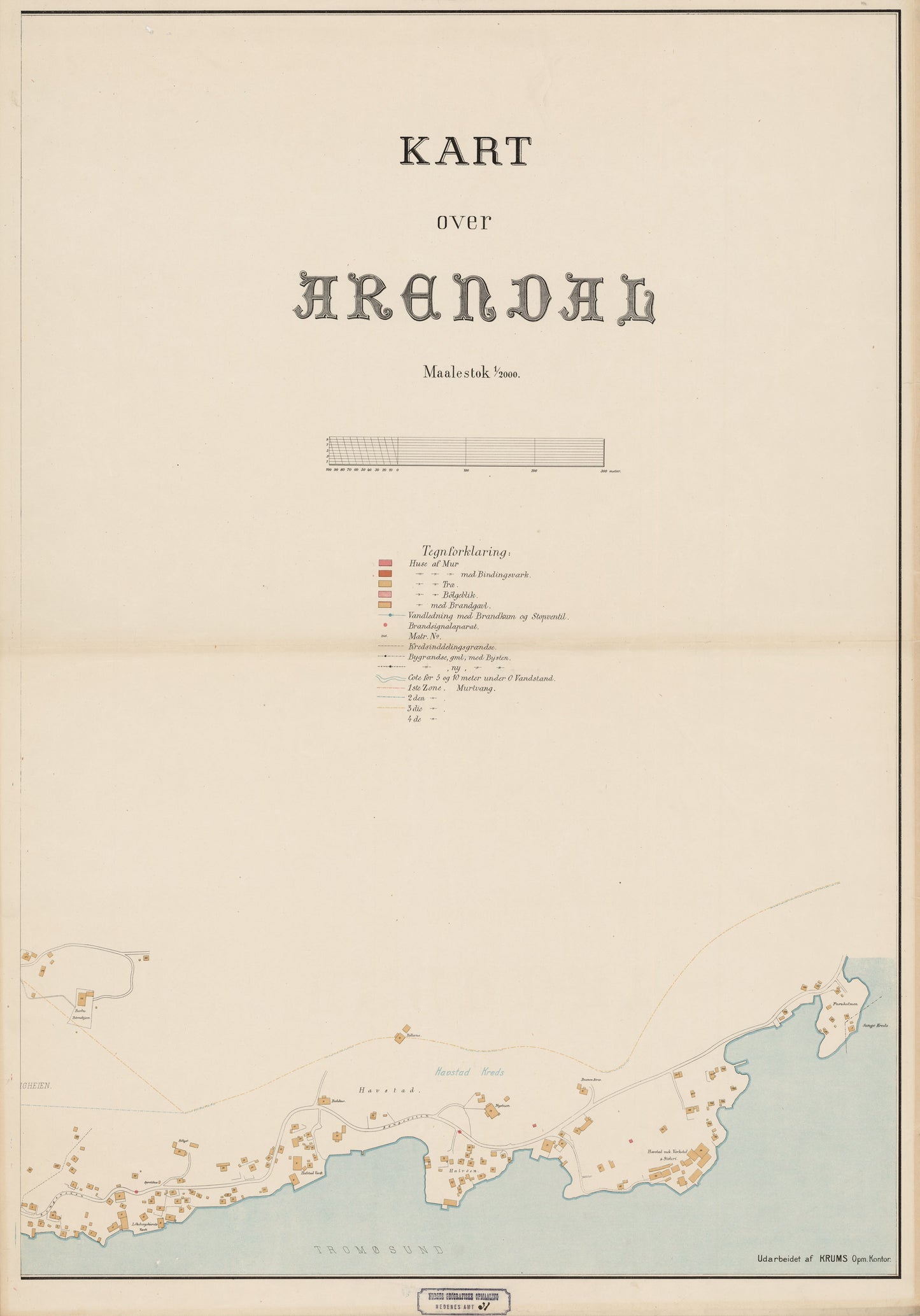 Nedenes amt nr 31: Kart over Arendal (øst): Aust-Agder