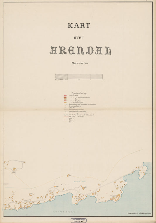 Nedenes amt nr 31: Kart over Arendal (øst): Aust-Agder