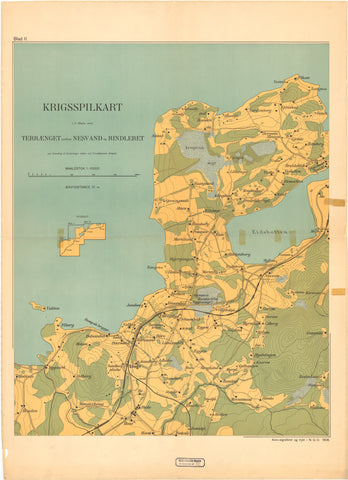 Nordre Trondhjems amt nr 72-2: Krigsspilkart i 3 Blade over Terrængeg mellem Nesvand og Rindleret: Nord-Trøndelag