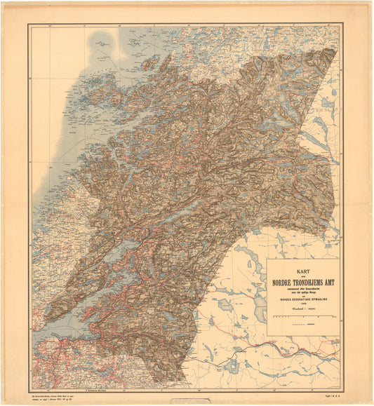 Nordre Trondhems amt nr 73: Kart over Nordre Trondhems Amt sammensatt efter Generalkarterne over det sydlige Norge: Nord-Trøndelag