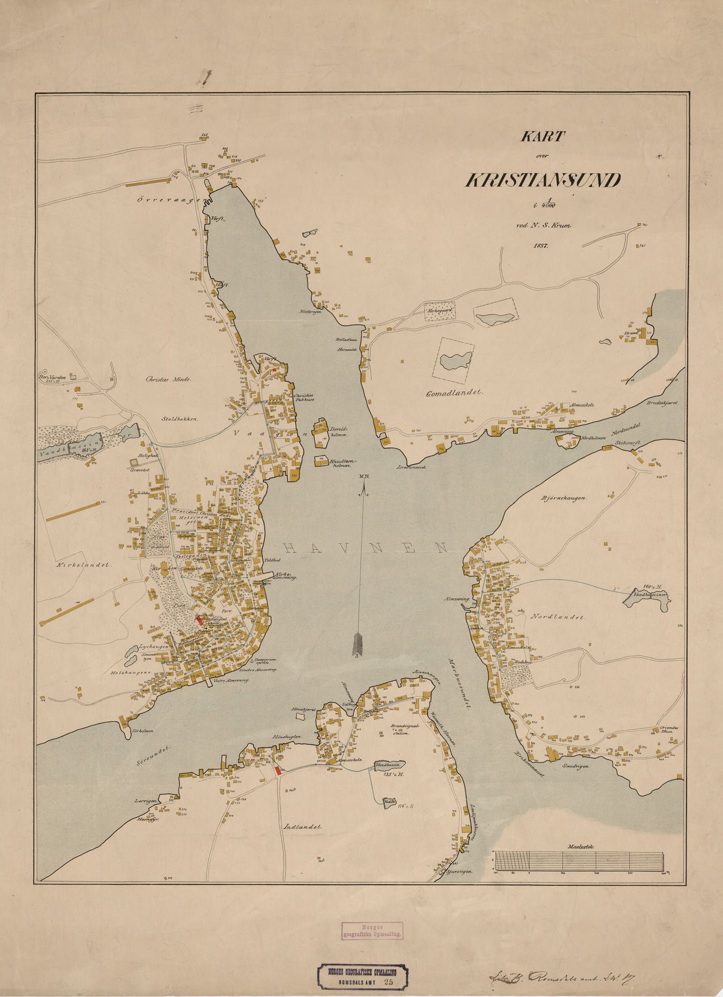 Romsdals amt nr 25: Kart over Kristiansund: Møre og Romsdal