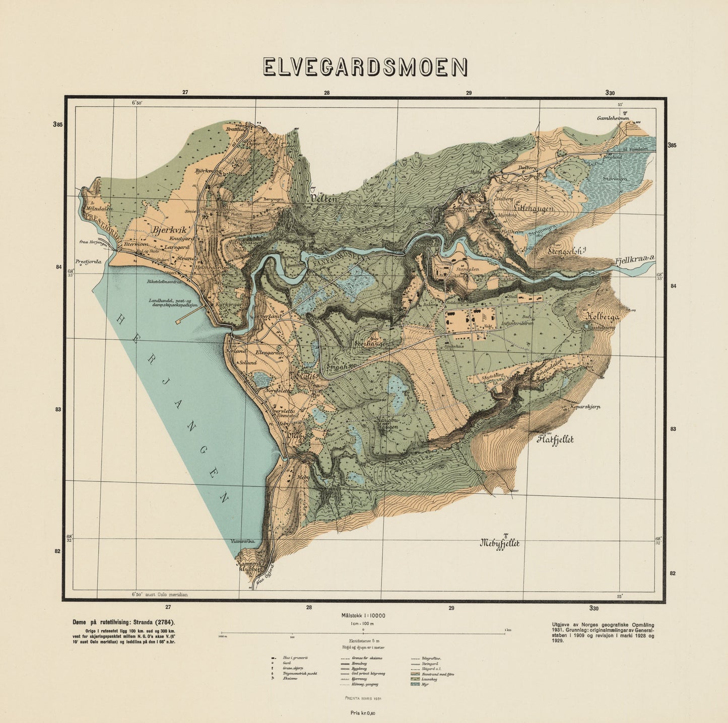 Ekserserplasskart; Elvegardsmoen: Nordland
