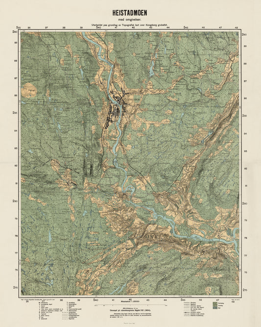 Ekserserplasskart; Heistadmoen med omgivelser: Buskerud