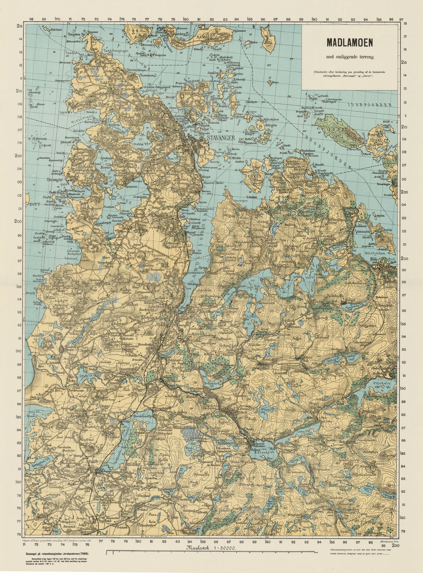 Ekserserplasskart; Madlamoen: Rogaland