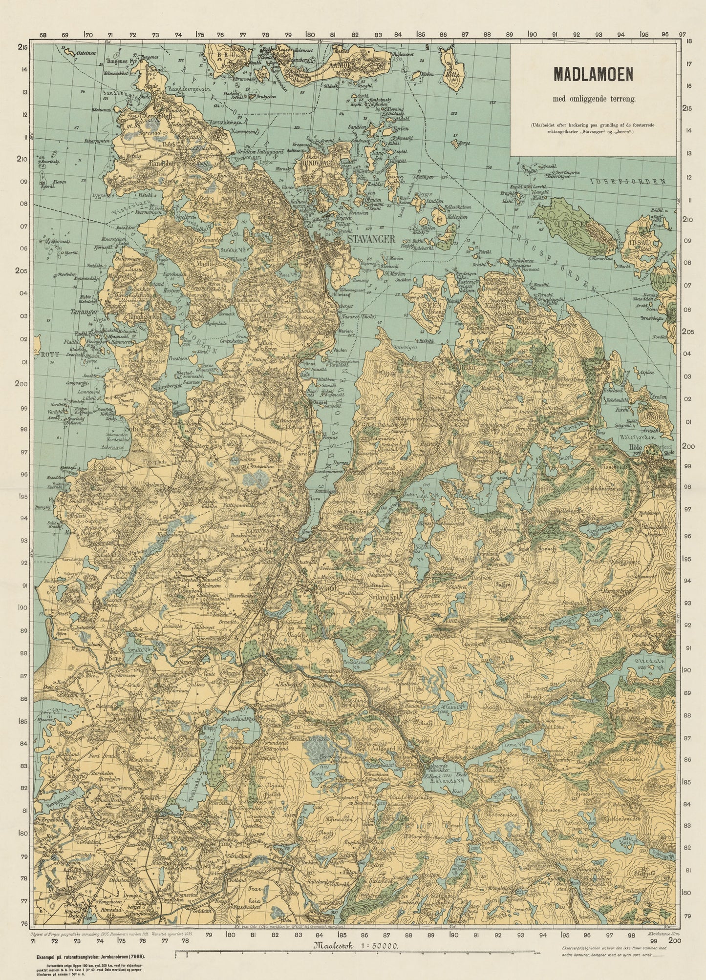 Ekserserplasskart; Madlamoen: Rogaland