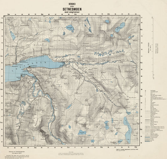Ekserserplasskart; Kroki over Setnesmoen med omgivelser: Møre og Romsdal