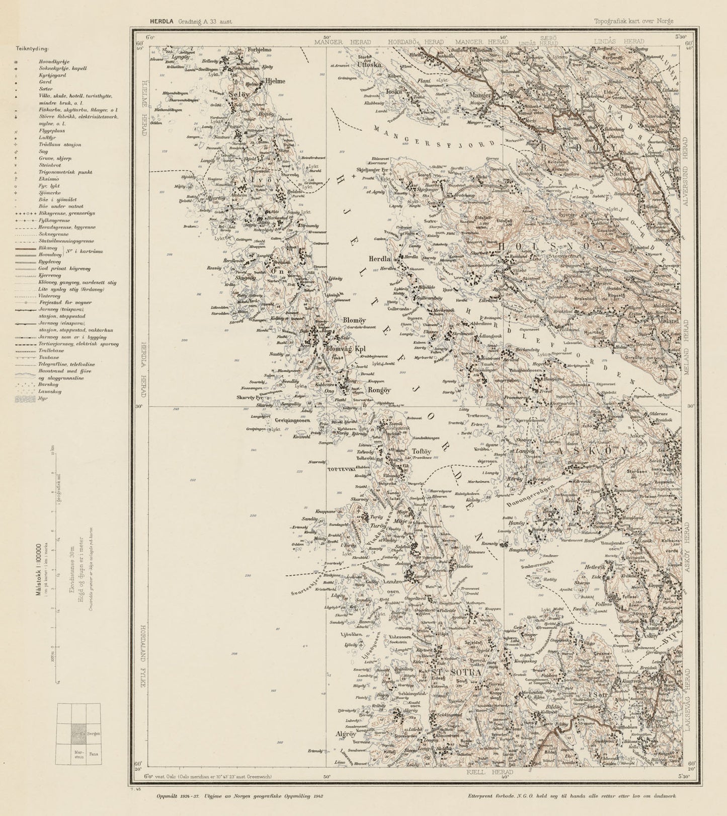 A33 aust Herdla: Hordaland