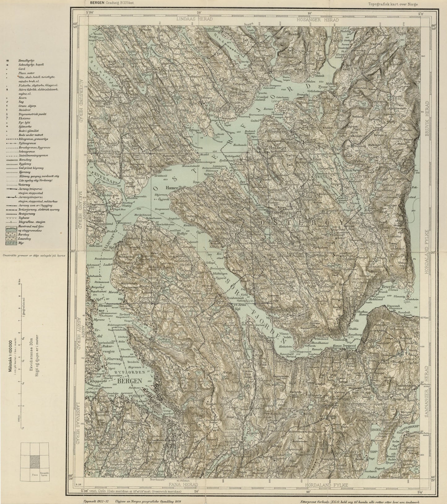 B33 vest Bergen: Hordaland