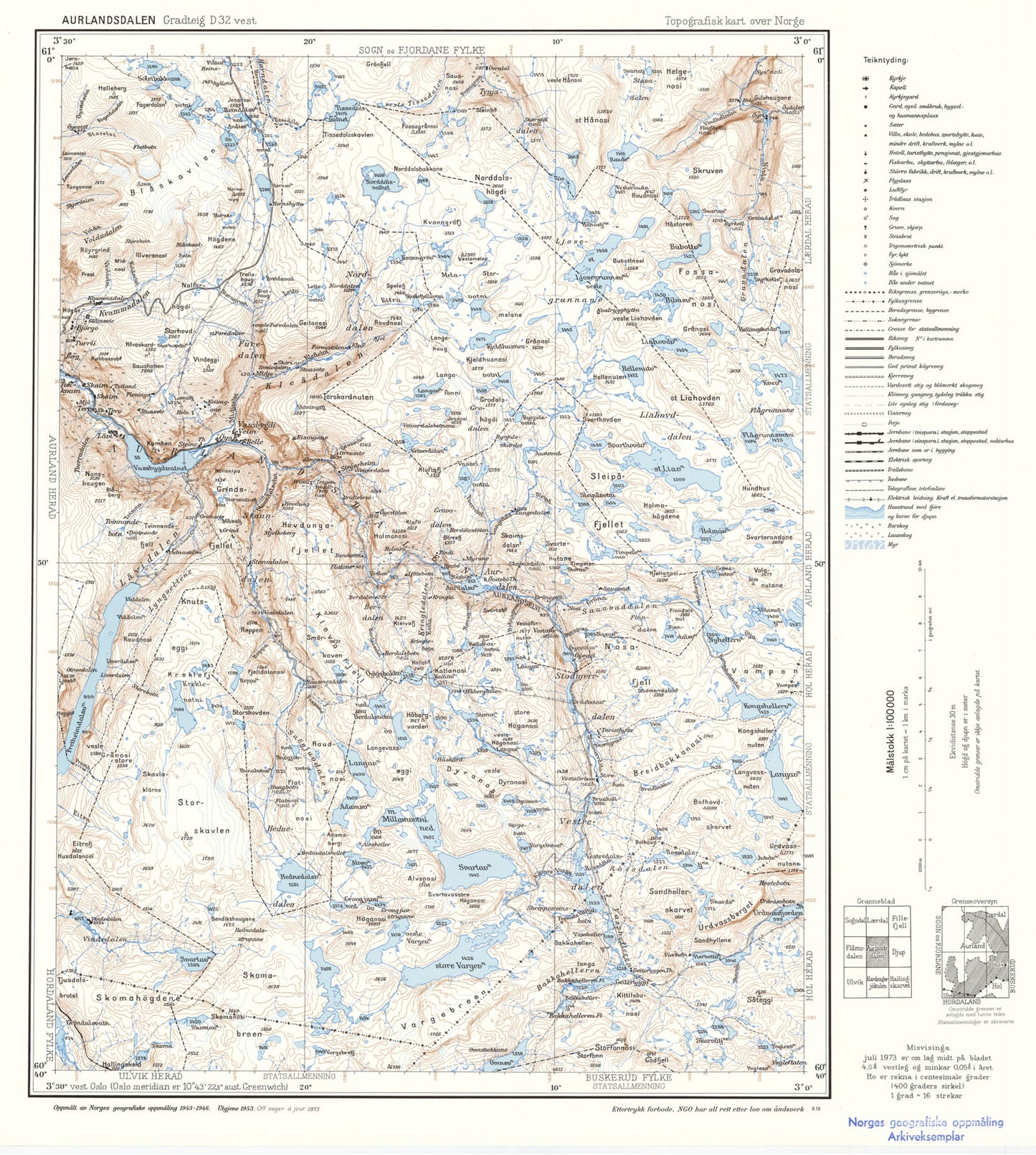 C32 vest Aurlandsdalen: Buskerud | Sogn og Fjordane