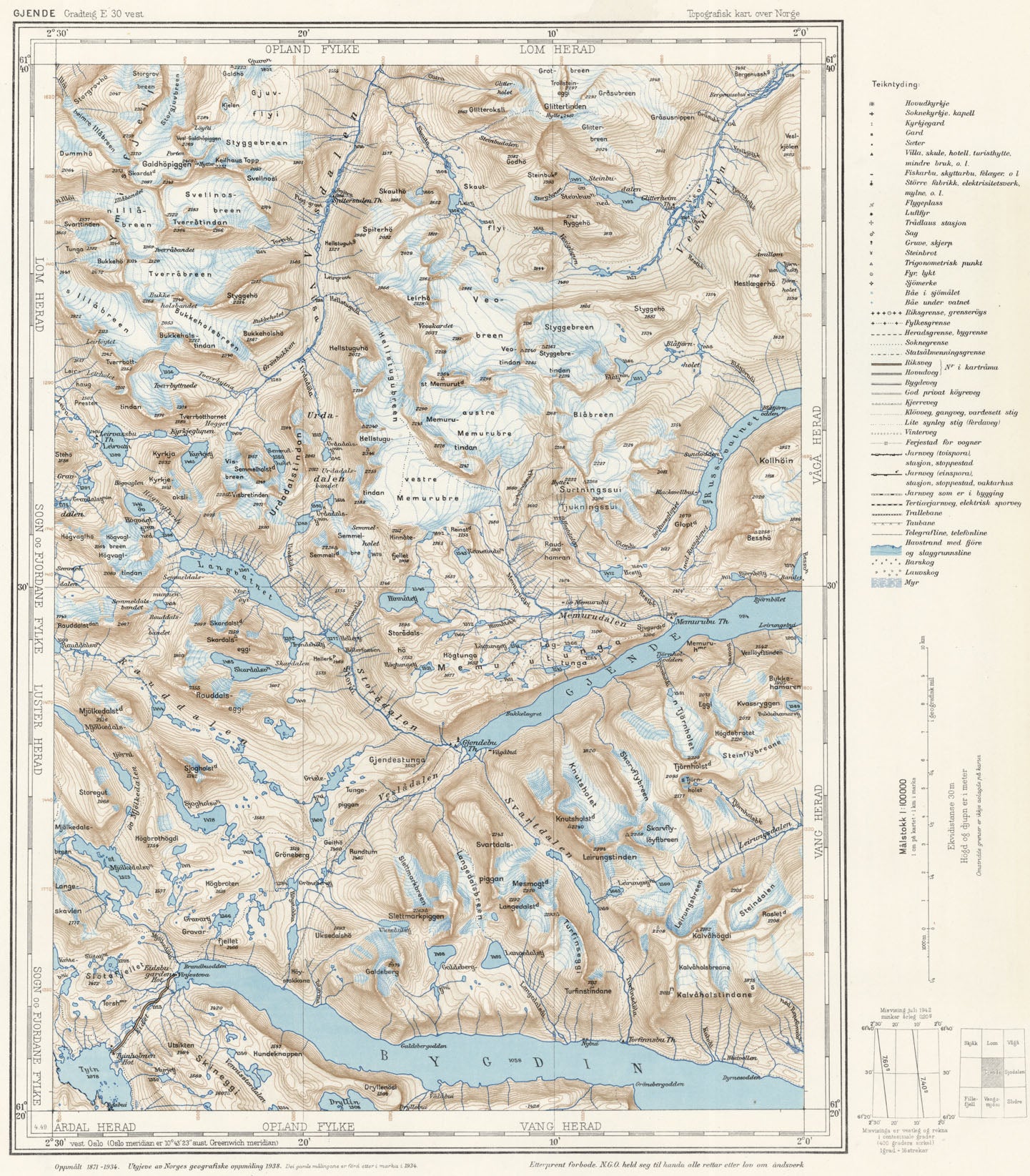 E30 vest Gjende: Oppland