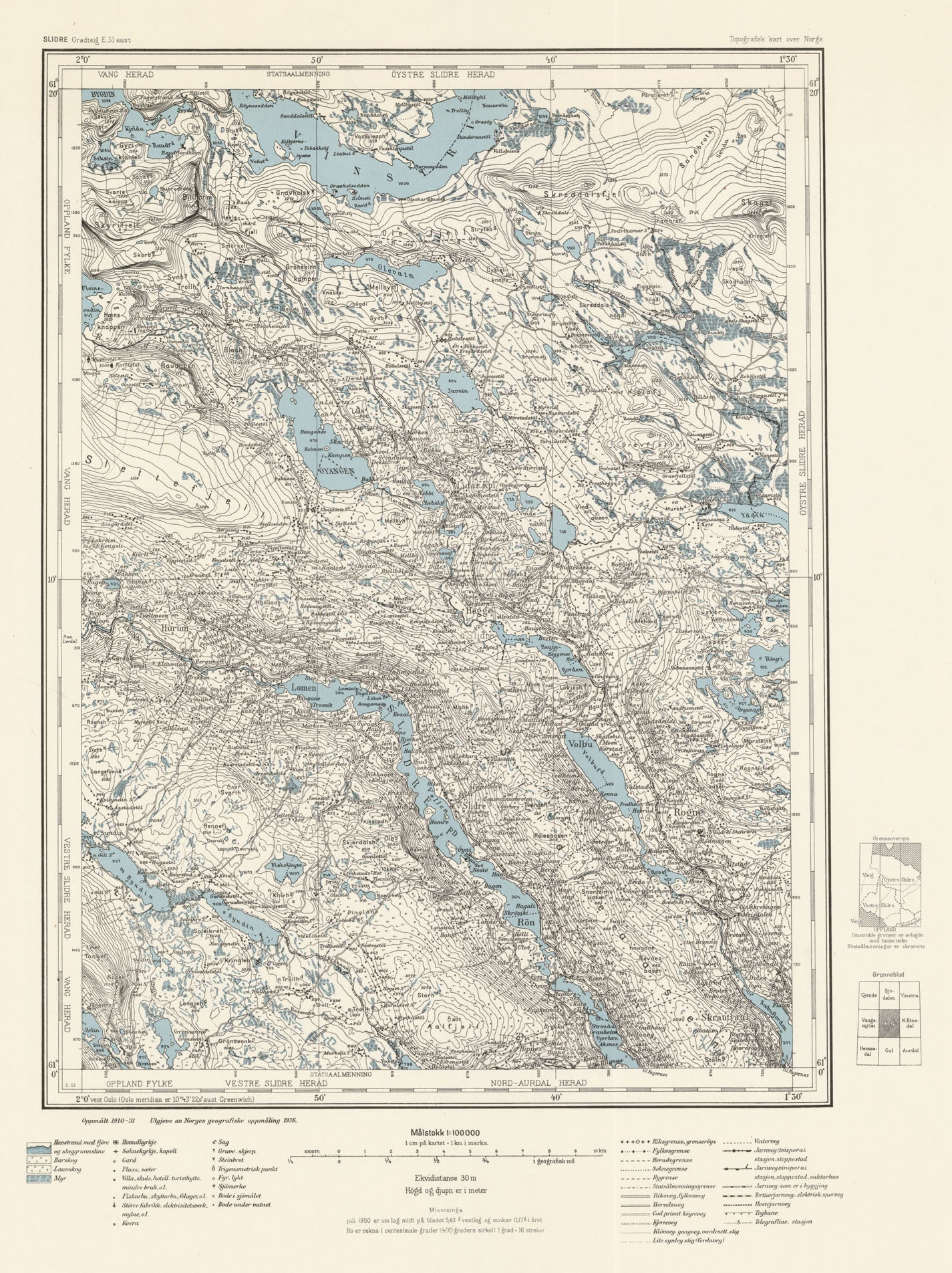 E31 aust Slidre: Oppland