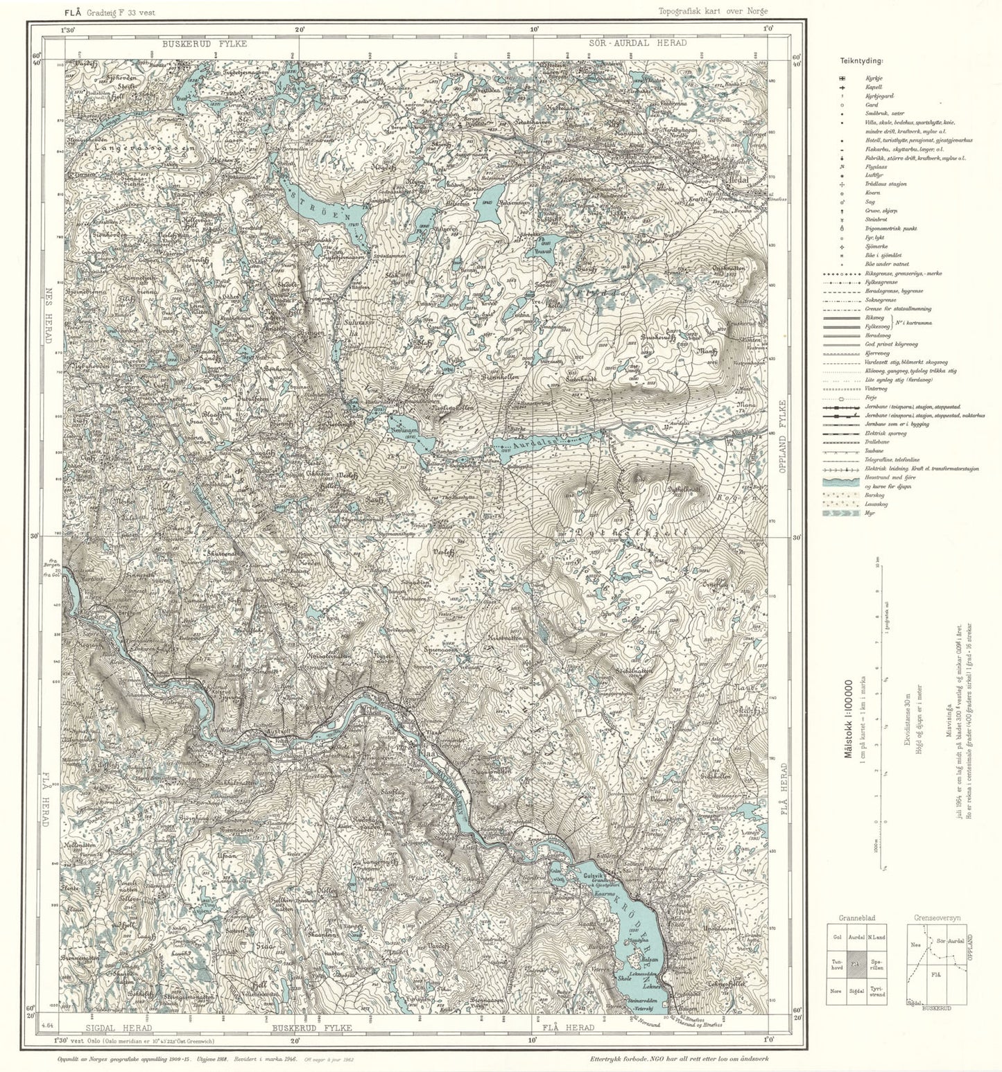 F33 vest Flå: Buskerud | Oppland