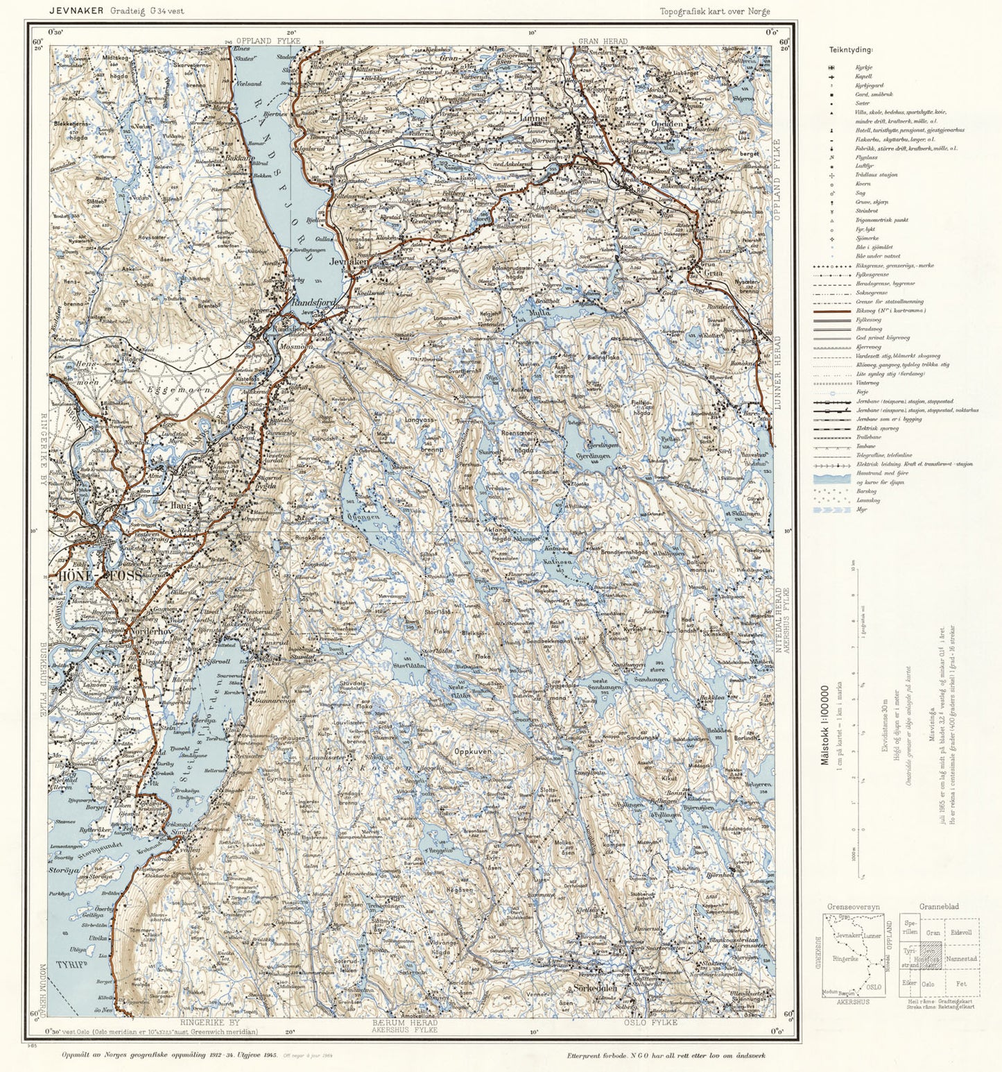 G34 vest Jevnaker: Akershus | Buskerud | Oppland