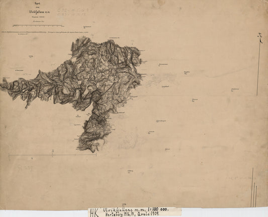 Kart over Ulvikfjellene m. m.: Hordaland