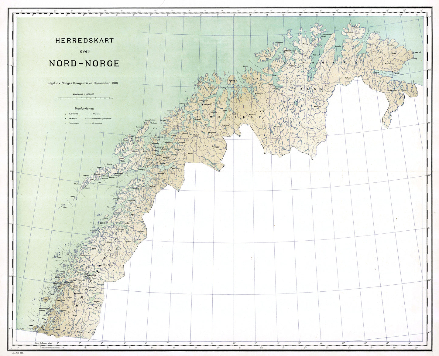 Herredskart over Nord-Norge: Norge