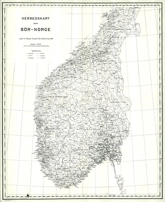 Herredskart over Sør-Norge: Norge