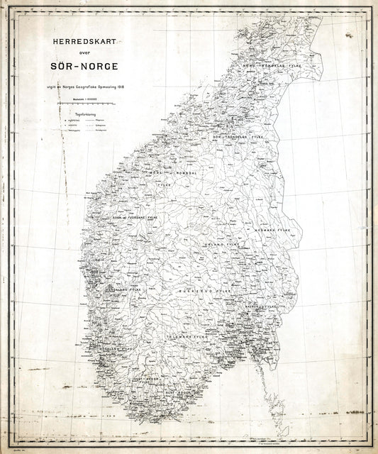 Herredskart over Sør-Norge: Norge