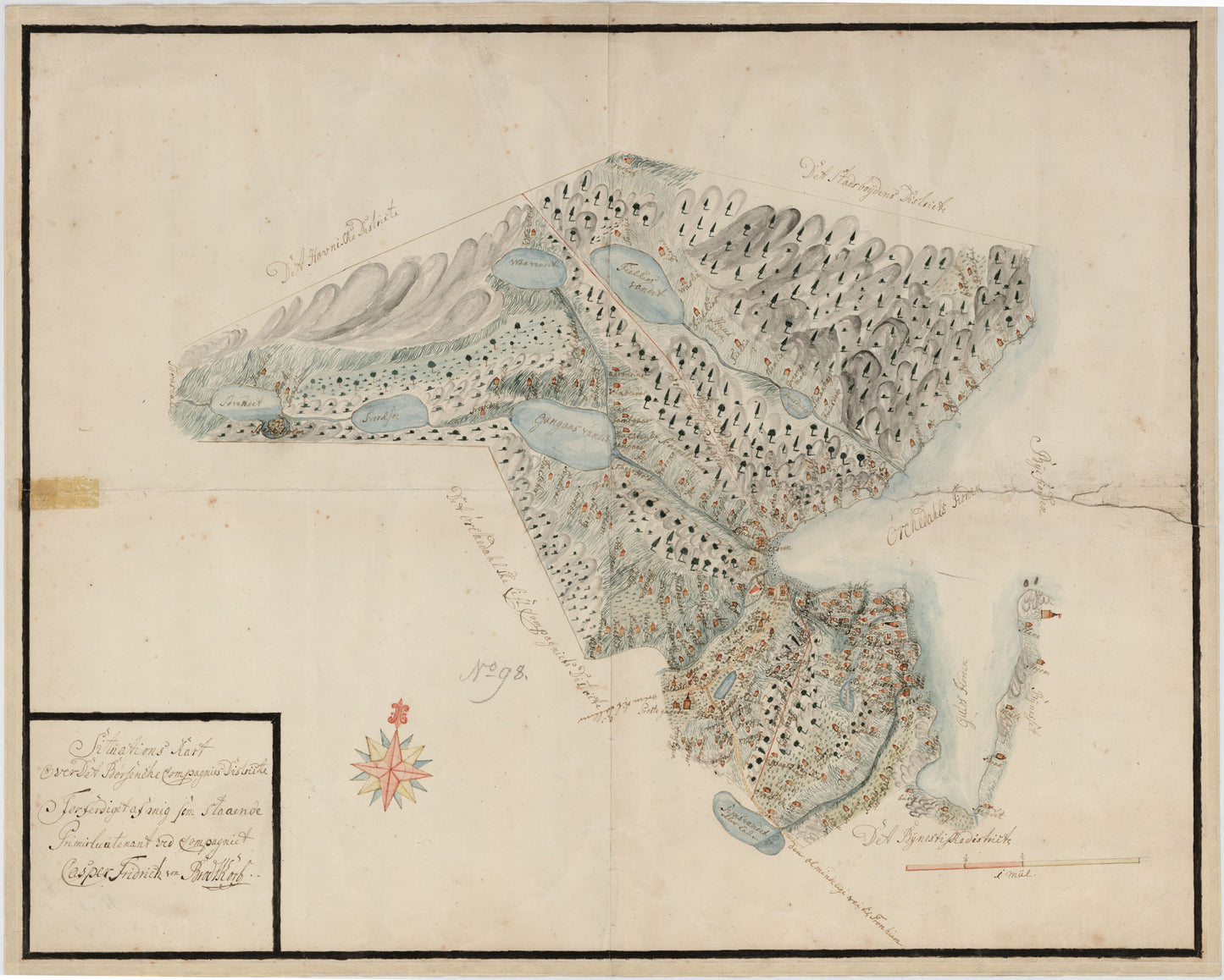 Kartblad 101: Situations Cart over det Børsensche Compagnies Destrichte: Sør-Trøndelag