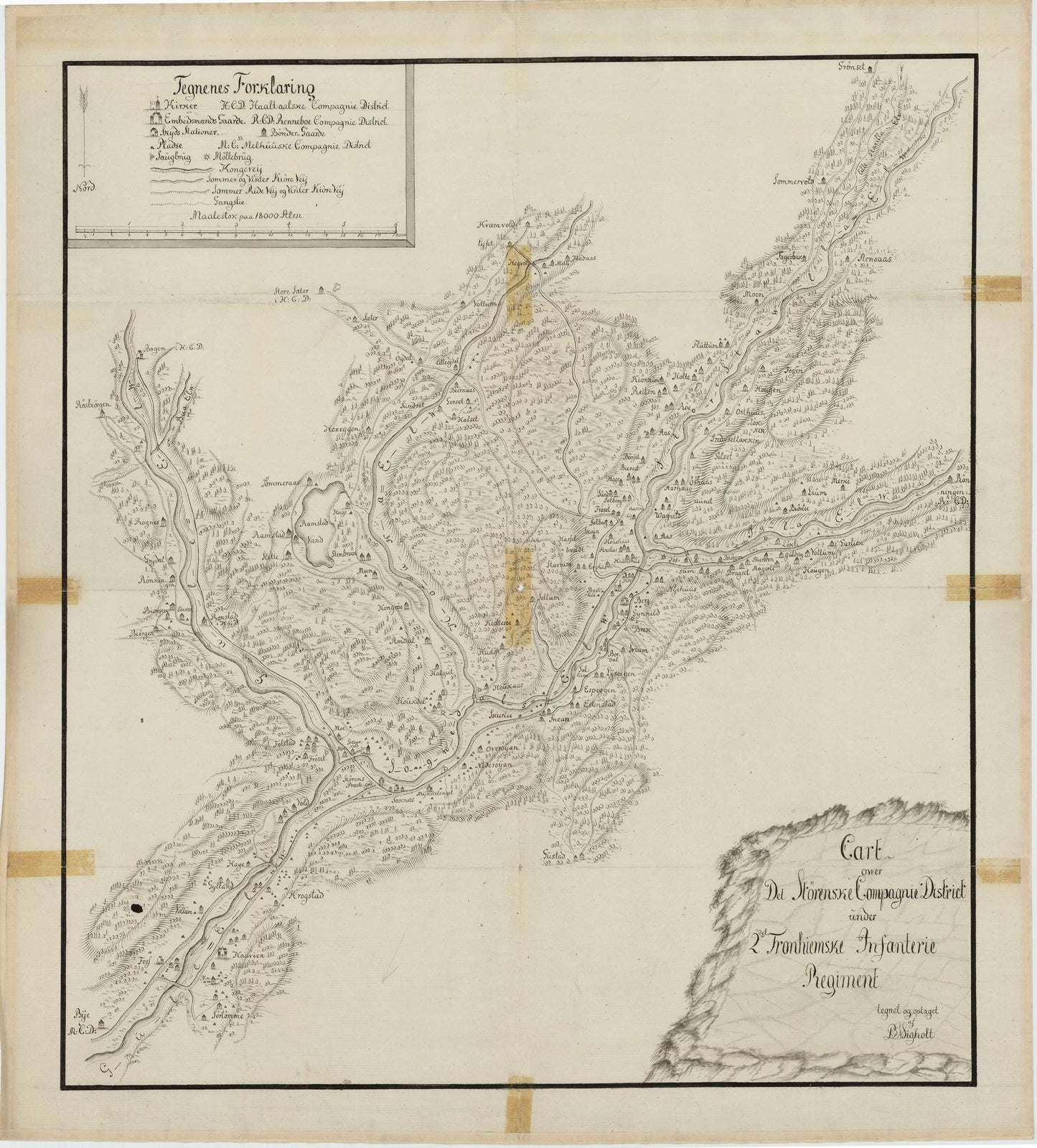 Kartblad 105: Carte over det Størenske Compagnie District: Sør-Trøndelag