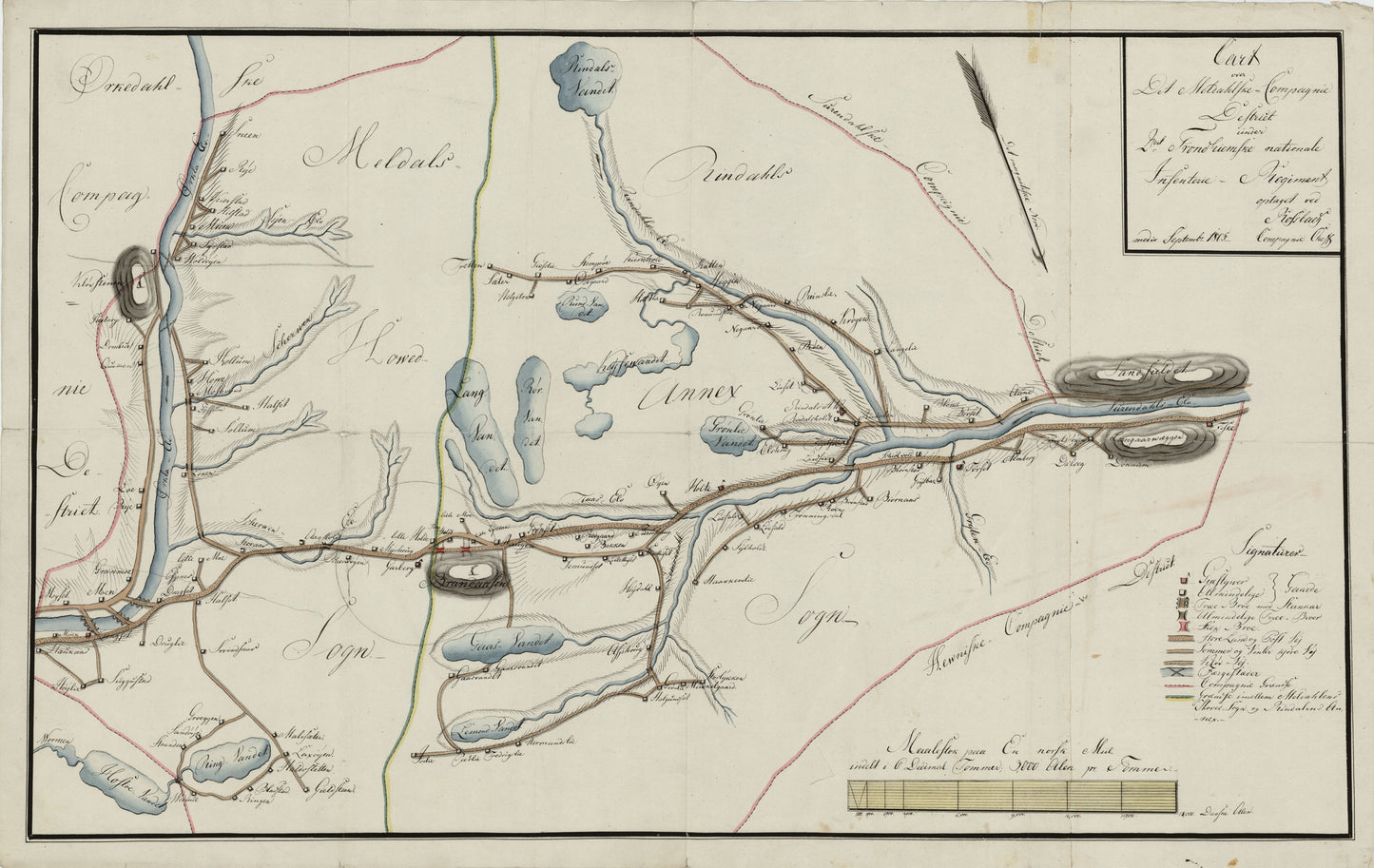 Kartblad 109: Carte over det Meldahlske Compagnie District: Sør-Trøndelag