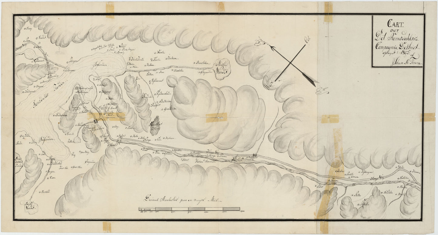 Kartblad 113: Cart over det Romsdahlske Compagnie District: Møre og Romsdal