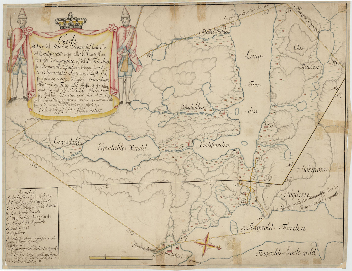 Kartblad 116: Carte over det Nordre Romsdahlske eller det Eridsfiordske Compagnie District: Møre og Romsdal