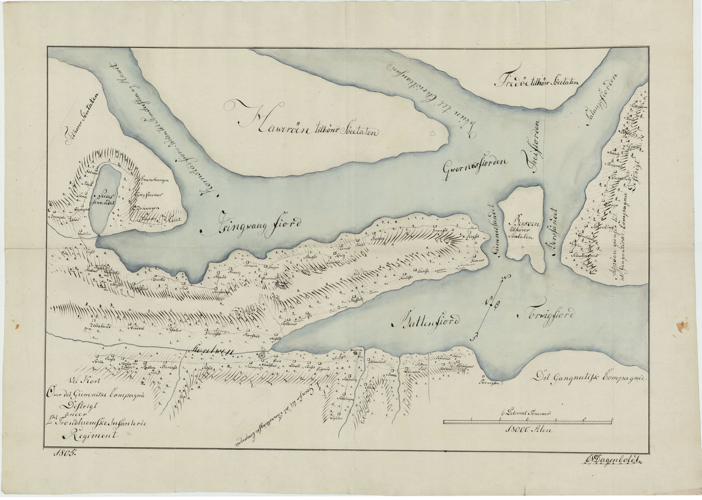 Kartblad 121-1: Vei Kort over det Giemniske Compagnie District; versjon 1: Møre og Romsdal