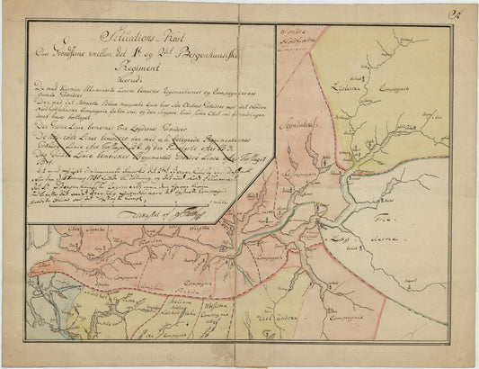 Kartblad 124: Situations-Kart over Grændsen mellom 1ste og 2det Bergenhuusiske Regiment: Sogn og Fjordane