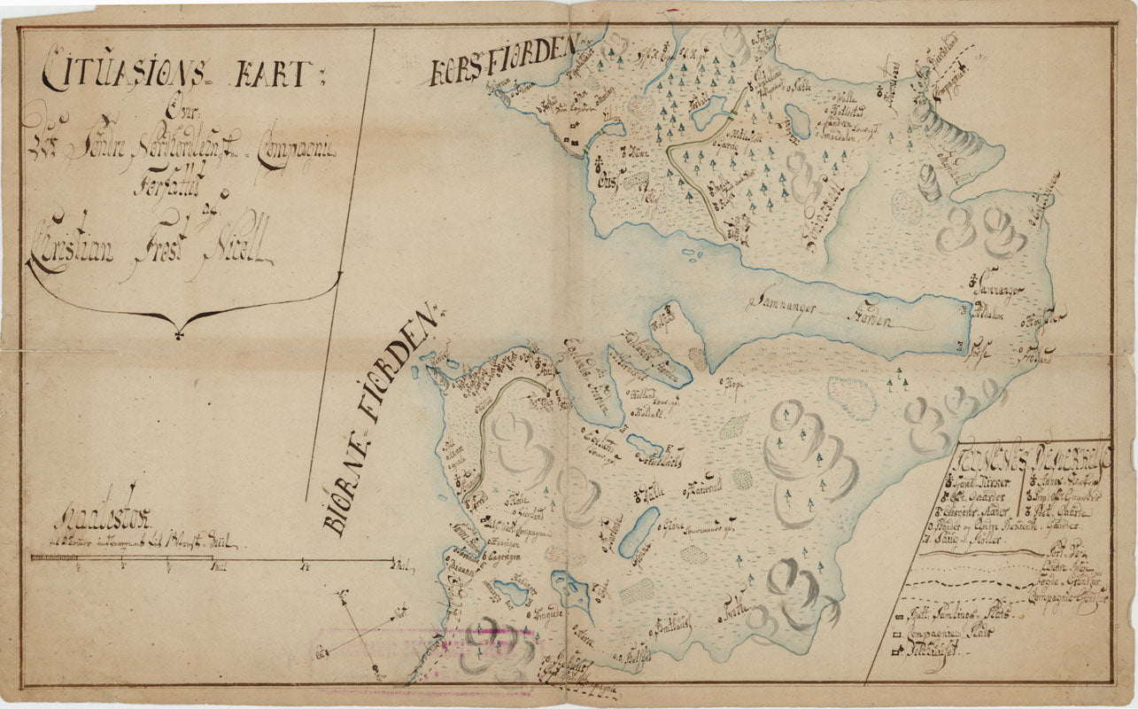 Kartblad 128: Citustions Cart over det Søndre Nordhordlehnske Compagnie District: Hordaland