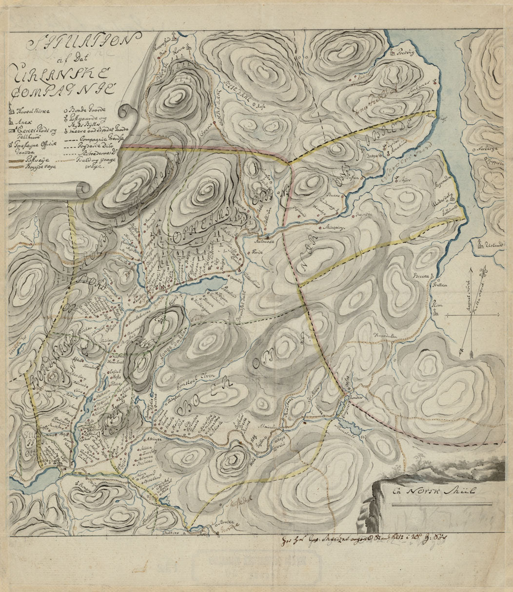 Kartblad 132-2: Situation af det Urlandske Compagnie District; versjon 2: Hordaland
