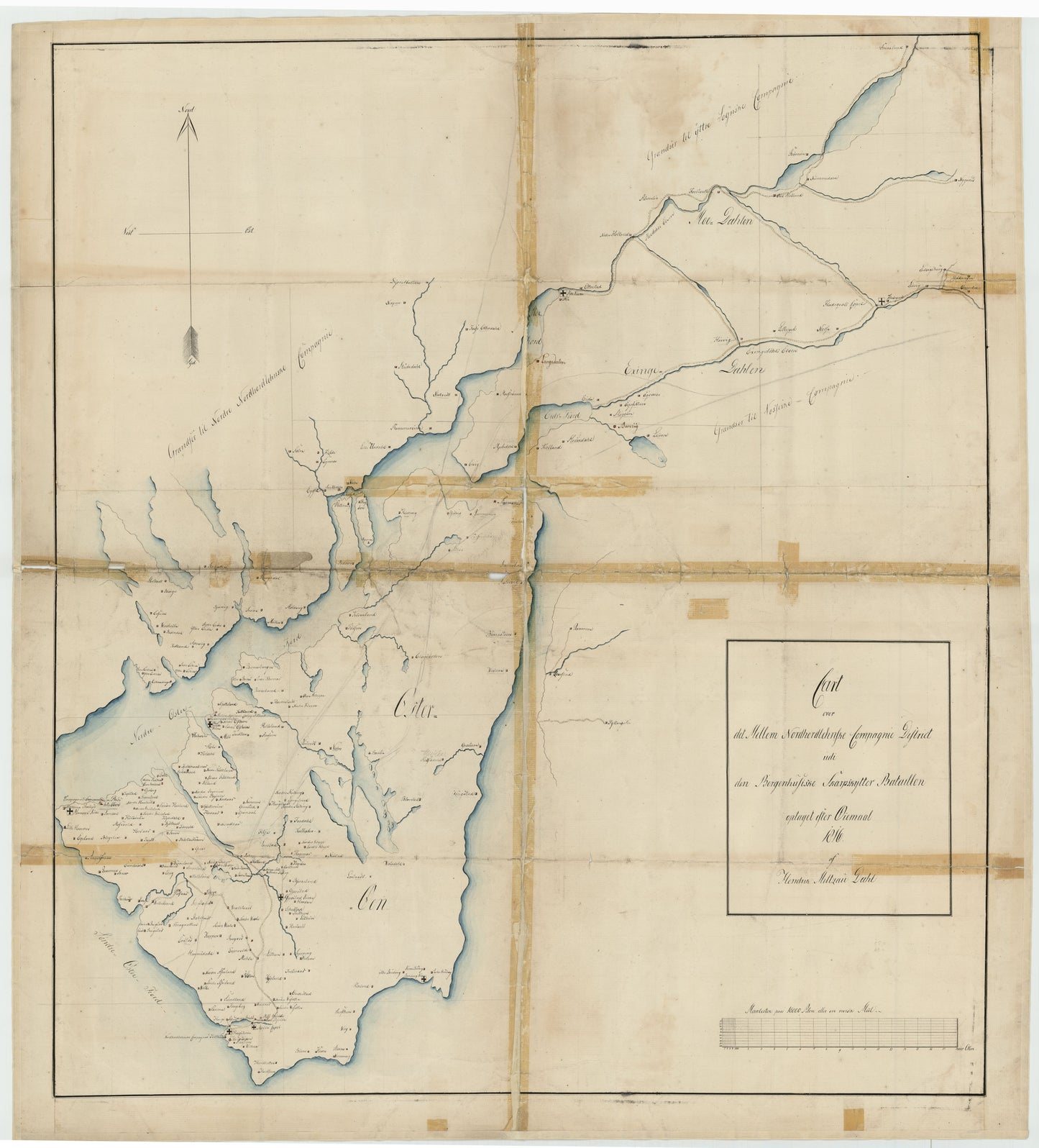 Kartblad 135: Cart over det Mellem Nordhordlehnske Compagnie District: Hordaland