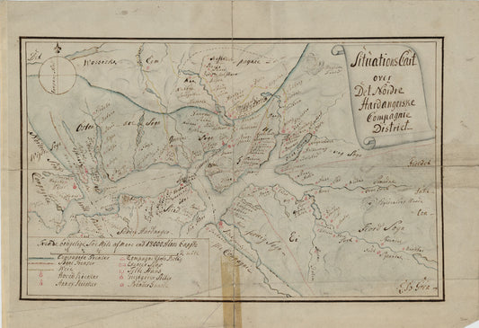 Kartblad 136: Situations-Cart over det Nordre Hardangerske Compagnie District: Hordaland