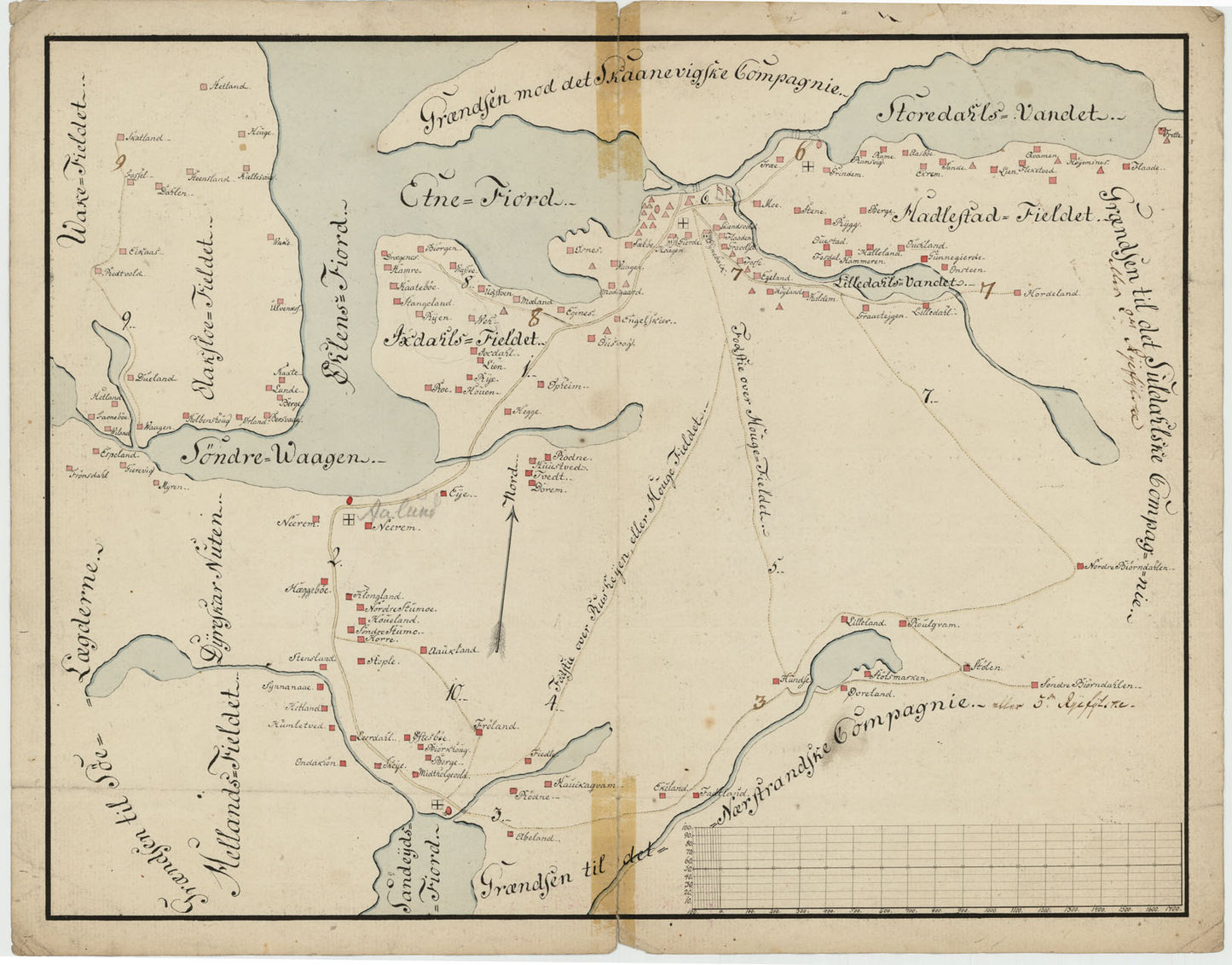 Kartblad 158-1: Det Etniske Compagnie; versjon 1: Hordaland