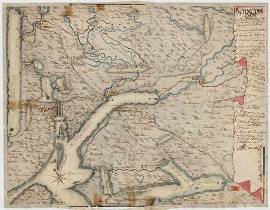 Kartblad 160: Situations Carte den südwestlichen Theil des Capitain Arctanders Compagnie District: Vest-Agder