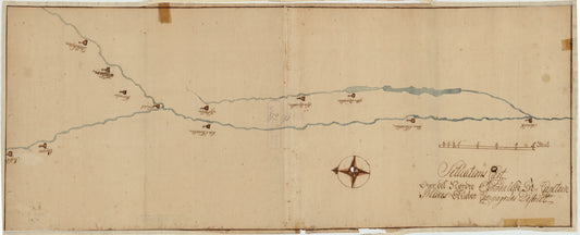 Kartblad 166: Situations Cart over det nordre Østerdahlske Herr Capitaine Blixes Skiløber Compagnies District: Hedmark