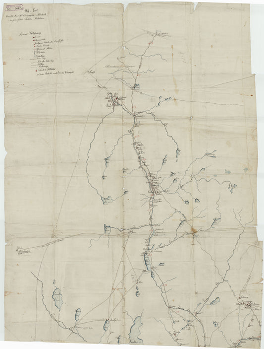 Kartblad 166b-1a: Wej-Cart over det Aamodske Compagnie; 166b-1a: Hedmark