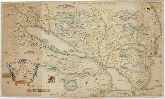 Kartblad 168: Carta over Schieløber-Compagniet og Eendeel af det Første Tronhiemsche Regiement: Nord-Trøndelag