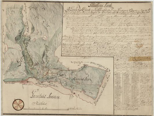 Kartblad 174-1: Situations Charte over det Liersche Herr Oberst von Lützow anbetroede Dragon Compagnie; versjon 1: Buskerud