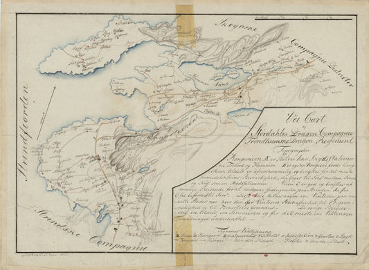 Kartblad 181: Vej Kart af Størdahlske Dragon Compagnie: Nord-Trøndelag
