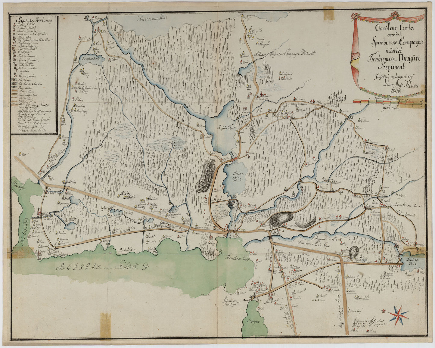 Kartblad 186: Oculair Carta over det Sparboiske Compagnie: Nord-Trøndelag