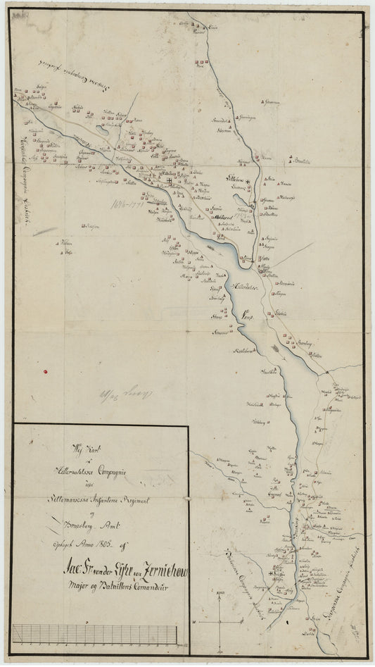 Kartblad 19: Wej-Kart over det Hitterdahlske Compagnie District: Telemark