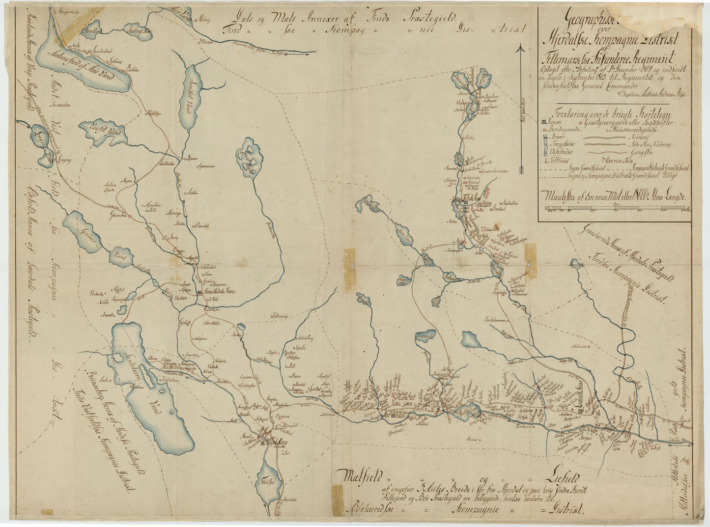 Kartblad 21-2: Geographisk Kart over det Hjerdalske Compagnie District; versjon 2: Telemark