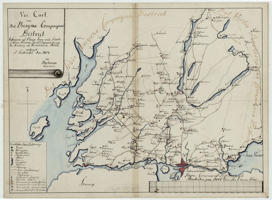Kartblad 2-2: Vei-Carte over det Bergske Compagnie District; versjon 2: Østfold