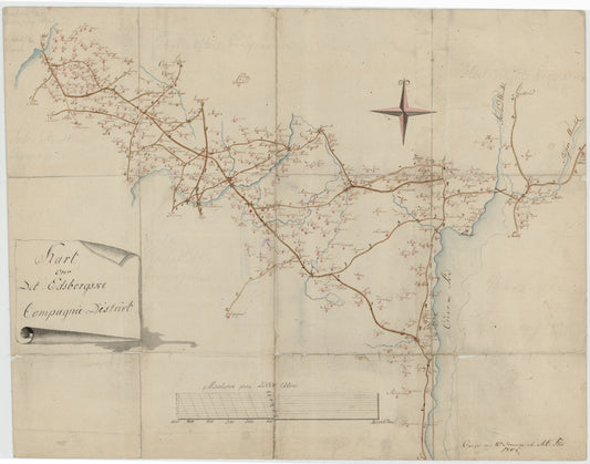 Kartblad 39: Kart over det Edsbergske Compagnie District: Østfold