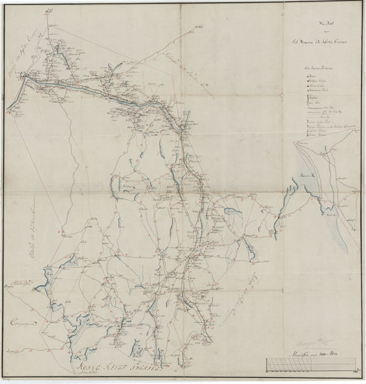 Kartblad 45: Wej-Cart over det Wingerske lette Infanterie Compagnies District: Hedmark