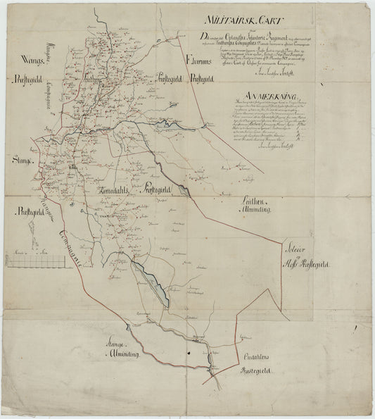 Kartblad 49: Militairisk Cart over det Leuthenske Compagnie District: Hedmark